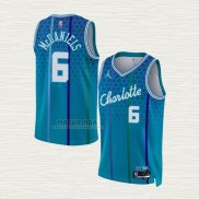 Maglia Jalen McDaniels NO 6 Charlotte Hornets Citta 2021-22 Blu