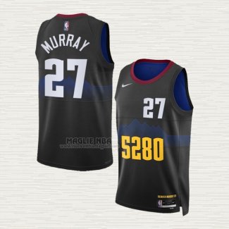 Maglia Jamal Murray NO 27 Denver Nuggets Citta 2023-24 Nero