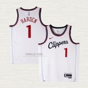 Maglia James Harden NO 1 Los Angeles Clippers Association 2024-25 Bianco