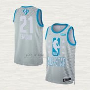 Maglia Joel Embiid NO 21 Philadelphia 76ers All Star 2022 Grigio