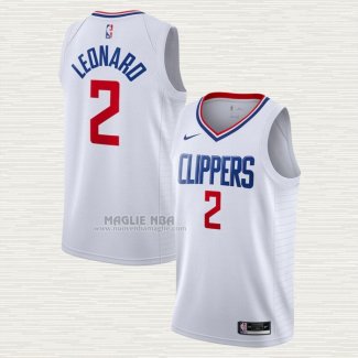 Maglia Kawhi Leonard NO 2 Los Angeles Clippers Association 2020-21 Bianco