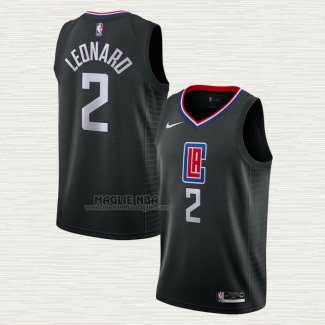 Maglia Kawhi Leonard NO 2 Los Angeles Clippers Statement 2019-20 Nero