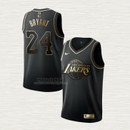 Maglia Kobe Bryant NO 24 Los Angeles Lakers Golden Edition Nero