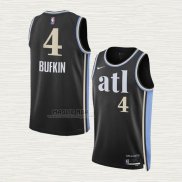 Maglia Kobe Bufkin NO 4 Atlanta Hawks Citta 2023-24 Nero