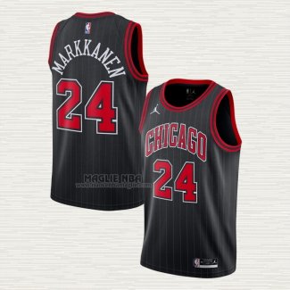 Maglia Lauri Markkanen NO 24 Chicago Bulls Statement 2020-21 Nero