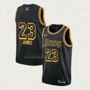 Maglia Lebron James NO 23 Los Angeles Lakers Citta 2020-21 Nero