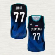 Maglia Luka Doncic NO 77 Slovenia Tokyo 2021 Blu2