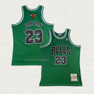 Maglia Michael Jordan NO 23 Chicago Bulls Throwback Verde