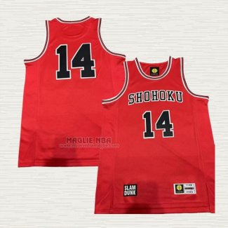 Maglia Mitsui NO 14 Shohoku Rosso