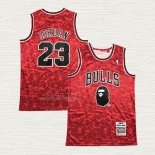 Maglia NO 23 Chicago Bulls Hardwood Classic Bape Rosso