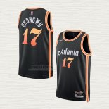 Maglia Onyeka Okongwu NO 17 Atlanta Hawks Citta 2022-23 Nero