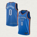 Maglia Russell Westbrook NO 0 Oklahoma City Thunder Icon Blu