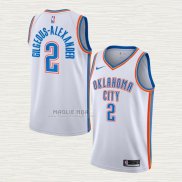 Maglia Shai Gilgeous-Alexander NO 2 Oklahoma City Thunder Association Bianco