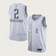 Maglia Shai Gilgeous-Alexander NO 2 Oklahoma City Thunder Citta 2021-22 Bianco