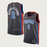 Maglia Shai Gilgeous-Alexander NO 2 Oklahoma City Thunder Citta 2022-23 Grigio