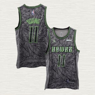 Maglia Trae Young NO 11 Atlanta Hawks Fashion Royalty Grigio