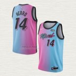 Maglia Tyler Herro NO 14 Miami Heat Citta 2020-21 Blu Rosa