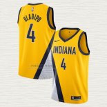 Maglia Victor Oladipo NO 4 Indiana Pacers Statement Edition Giallo