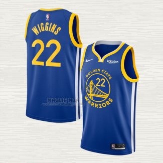 Maglia Andrew Wiggins NO 22 Golden State Warriors Icon Blu