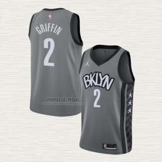 Maglia Blake Griffin NO 2 Brooklyn Nets Statement 2021 Grigio