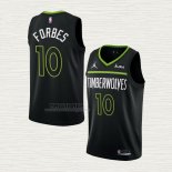 Maglia Bryn Forbes NO 10 Minnesota Timberwolves Statement 2022-23 Nero