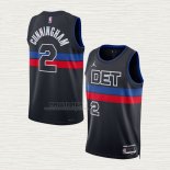 Maglia Cade Cunningham NO 2 Detroit Pistons Statement 2022-23 Nero