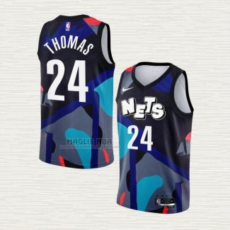 Maglia Cam Thomas NO 24 Brooklyn Nets Citta 2023-24 Nero