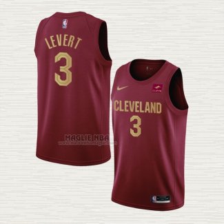 Maglia Caris Levert NO 3 Cleveland Cavaliers Icon 2022-23 Rosso