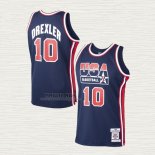 Maglia Clyde Drexler NO 10 USA 1992 Blu