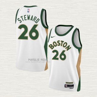 Maglia DJ Steward NO 26 Boston Celtics Citta 2023-24 Bianco