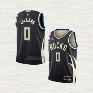 Maglia Damian Lillard NO 0 Bambino Milwaukee Bucks Statement 2022-23 Nero