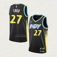 Maglia Daniel Theis NO 27 Indiana Pacers Citta 2023-24 Nero