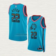 Maglia Deandre Ayton NO 22 Phoenix Suns Citta 2022-23 Blu