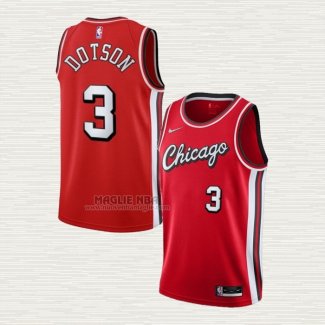 Maglia Devon Dotson NO 3 Chicago Bulls Citta 2021-22 Rosso