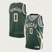 Maglia Donte DiVincenzo NO 0 Milwaukee Bucks Earned 2020-21 Verde