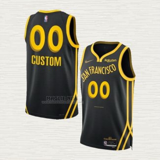 Maglia Golden State Warriors Personalizzate Citta 2023-24 Nero