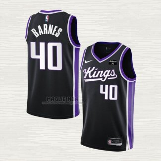 Maglia Harrison Barnes NO 40 Sacramento Kings Icon 2023-24 Nero