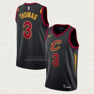 Maglia Isaiah Thomas NO 3 Cleveland Cavaliers Statement Nero