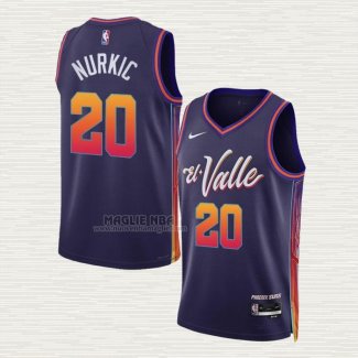 Maglia Jusuf Nurkic NO 20 Phoenix Suns Citta 2023-24 Viola