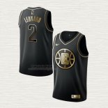 Maglia Kawhi Leonard NO 2 Los Angeles Clippers Golden Edition Nero