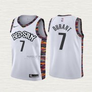 Maglia Kevin Durant NO 7 Bambino Brooklyn Nets Citta 2019-20 Bianco