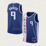 Maglia Kevin Huerter NO 9 Sacramento Kings Citta 2023-24 Blu