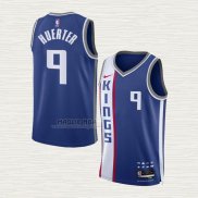 Maglia Kevin Huerter NO 9 Sacramento Kings Citta 2023-24 Blu