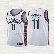 Maglia Kyrie Irving NO 11 Bambino Brooklyn Nets Citta 2019-20 Bianco