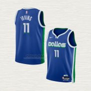 Maglia Kyrie Irving NO 11 Bambino Dallas Mavericks Citta 2022-23 Blu