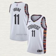 Maglia Kyrie Irving NO 11 Brooklyn Nets Citta 2019-20 Bianco