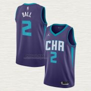 Maglia LaMelo Ball NO 2 Charlotte Hornets Statement Edition Viola