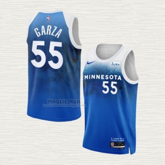 Maglia Luka Garza NO 55 Minnesota Timberwolves Citta 2023-24 Blu