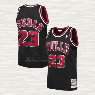 Maglia Michael Jordan NO 23 Chicago Bulls Throwback Nero