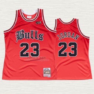 Maglia Michael Jordan NO 23 Chicago Bulls Throwback Rosso 2